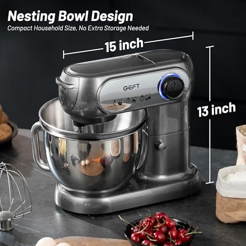 Stand Mixer 3.5QT&6QT Bowls Mixers Kitchen Electric Stand Mixer Gray (Gray / Two Bowls (3.5QT + 6QT))