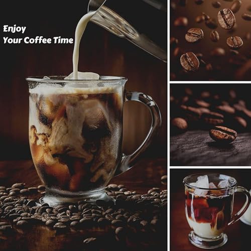 Clear Glass Coffee Mugs Set of 4 (Clear Striped)