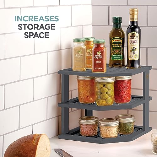 Grey Plate Organizer for Cabinet