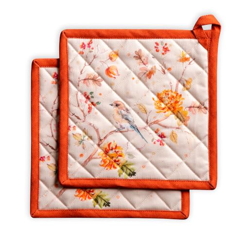 Pot Holders 100% Cotton Potholders (062 - Kelim - Prairie / 8" x 8" (Pot Holder Pack of 2))