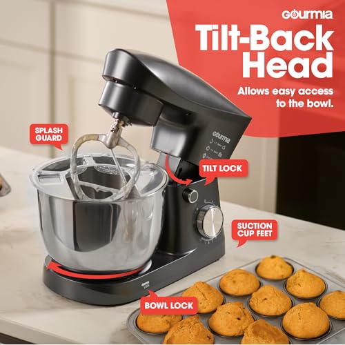 5 Quart 10 Speed Electric Stand Mixer with Bowl + Shield (5 QT)