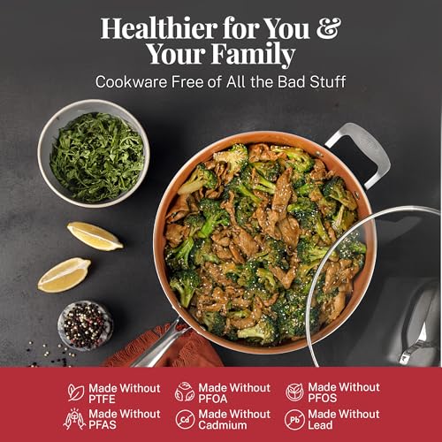 20 Pc Pots and Pans Set Nonstick Cookware + Bakeware Set (Red / 20 Piece Set)