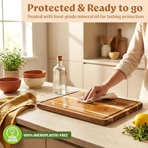 Extra Large Acacia Wood Cutting Board 17x13 (Single Board)