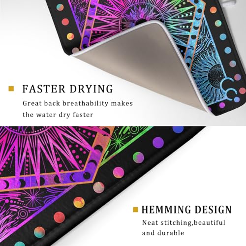 Colorful Microfiber Dish Drying Mat for Kitchen Counter 18 X 24 in Moon Decoration Dishes Pad Coffee Mats (Colorful Moon / 24" x 18")