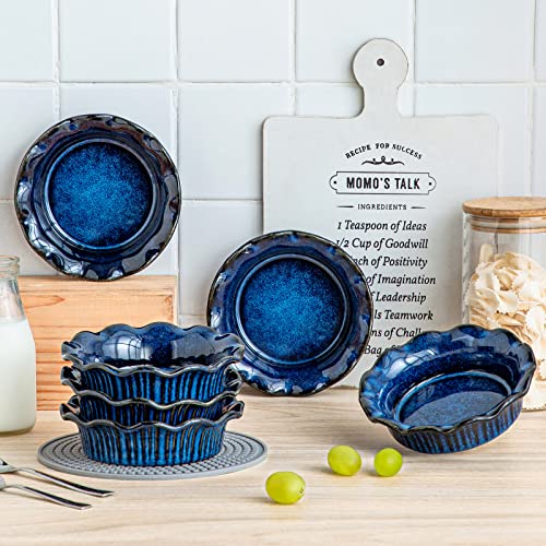 Ceramic Mini Pie Pans Set of 6 (Blue)