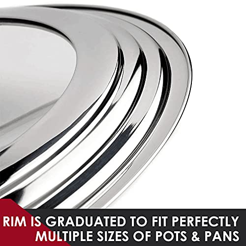 Stainless Steel Universal Lid for Pots (Silver Handle)