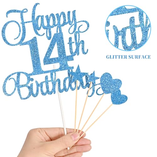 14th Birthday Cake Decorations (9 Count)