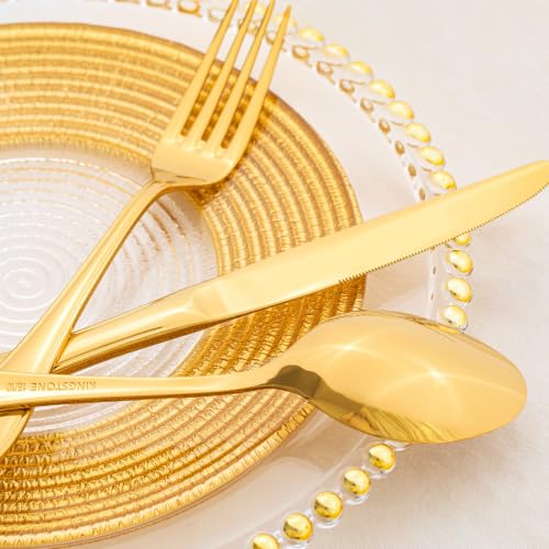 18 10 Stainless Steel Silverware Set for 4 (Gold / 20-Piece)