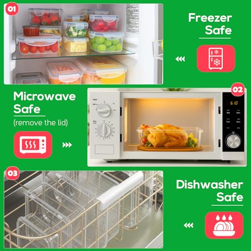 62PCS Thick Food Storage Containers with Airtight Lids for Meal Prep (476oz-31 Pack)