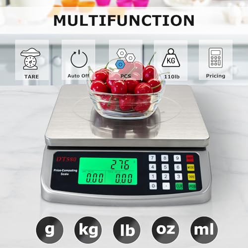 110lb Food Scale (Silver 50kg (Hold Mode))