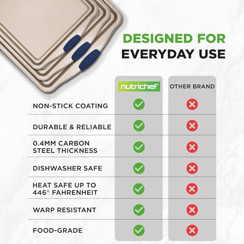 3‑Piece Non‑Toxic Cookie Sheets for Baking (3 Piece Set)