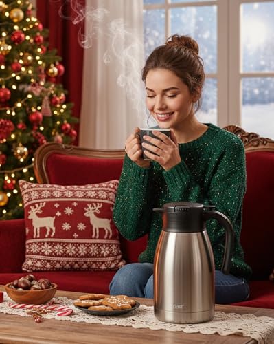 51Oz Stainless Steel Thermal Coffee Carafe with Lid (Silver / 50.7 Ounces)