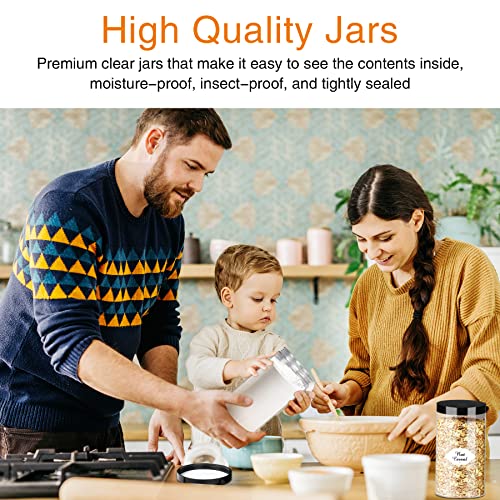 32 OZ Plastic Jars with Lids (32OZ 16Pcs Black)