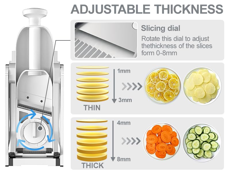 Safe Mandoline Slicer for Kitchen (White)
