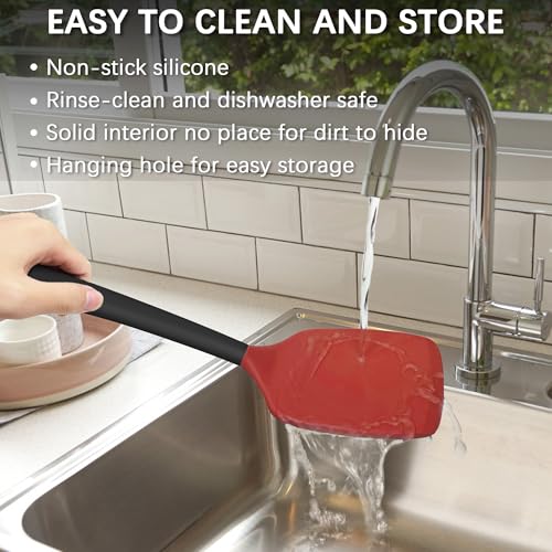 2 Pack Silicone Spatula Set (RedBlack)