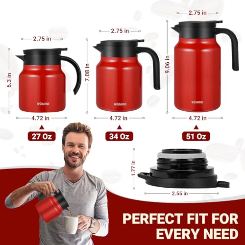 Small Insulated Coffee Carafe (Red / 27 Ounces)