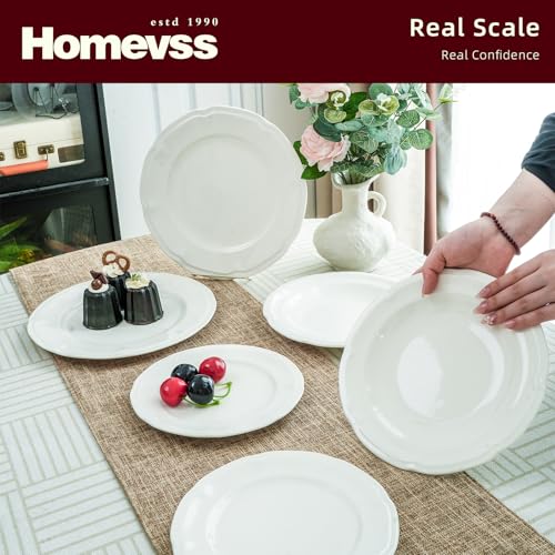 HomeVss New Bone China Embossed French Countryside 18pc Dinnerware Set (French Countryside / Service for 6 - 18pc Set)
