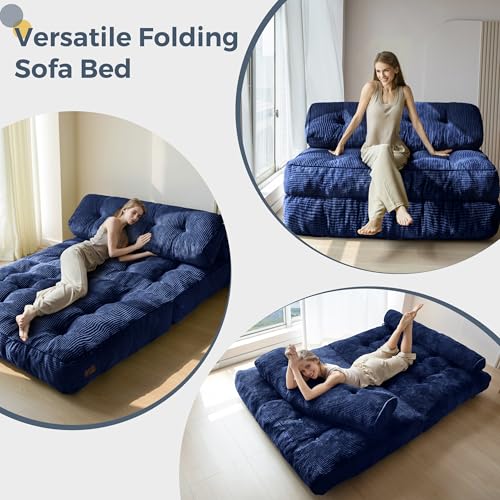 Folding Sofa Bed (Navy / Full)