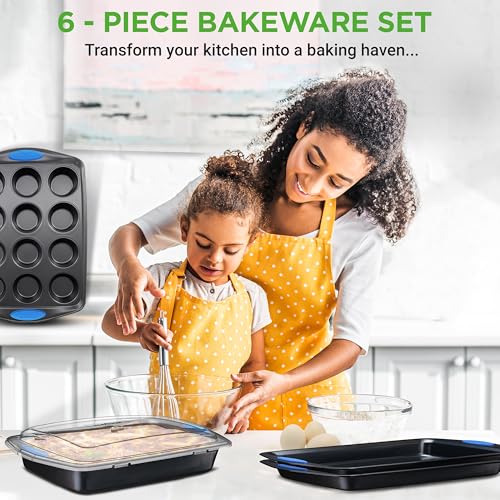 Nonstick Bakeware Set of 6 (Gray)