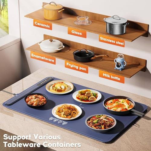 Warming Mat for Food (L-24*16'' / Dark Blue)