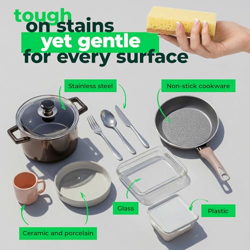 12 Pack Natural Biodegradable Kitchen Sponges (12 Count)