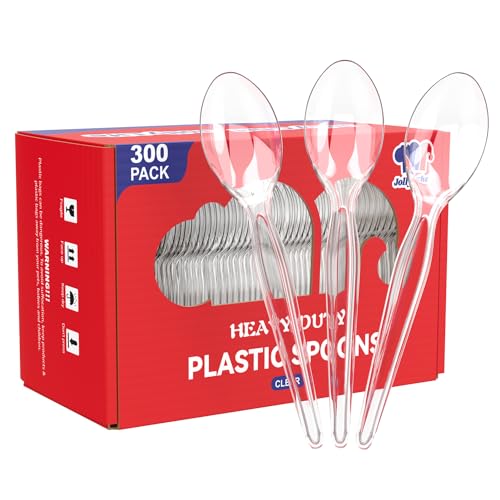 300 Count] Clear Plastic Spoons (Clear / Spoon)