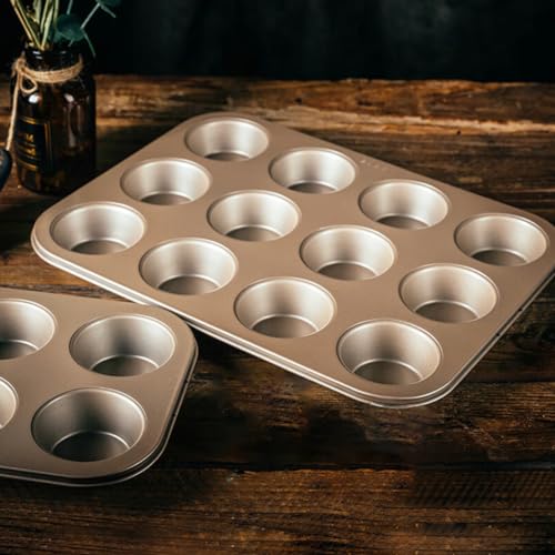 2er Set Muffinblech 12 Mulden (Gold)