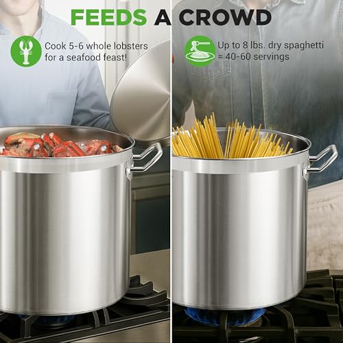 Stainless Steel Cookware Stockpot (Stainless Steel / 30 Quarts)