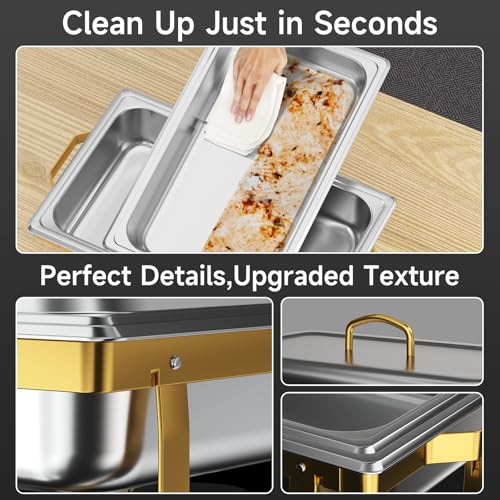 Chafing Dishes for Buffet 4 Pack (2 / Golden)