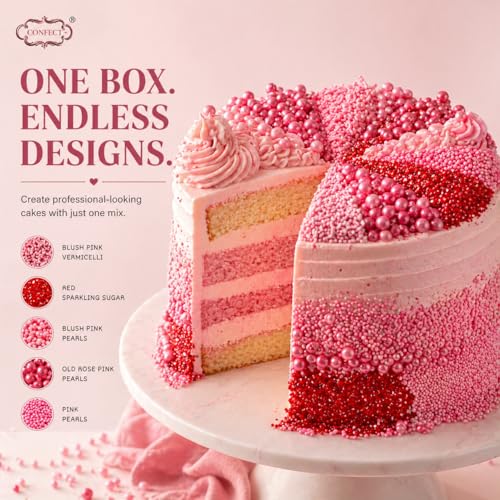 Sprinkles for Cakes & Cupcakes Decoration Assorted pack of 5 Pink Pop Sprinkles Mix Blush Pink (5 Ounce)