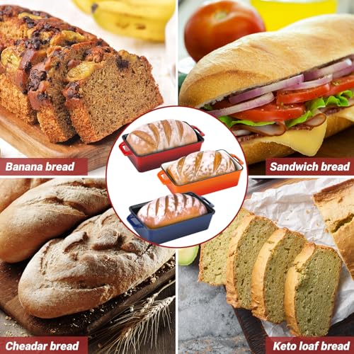 9x5 Inch Enameled Cast Iron Loaf Pan with Lid