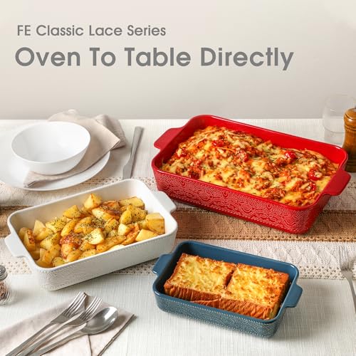 Ceramic Baking Dish Set of 3 (Bright White)