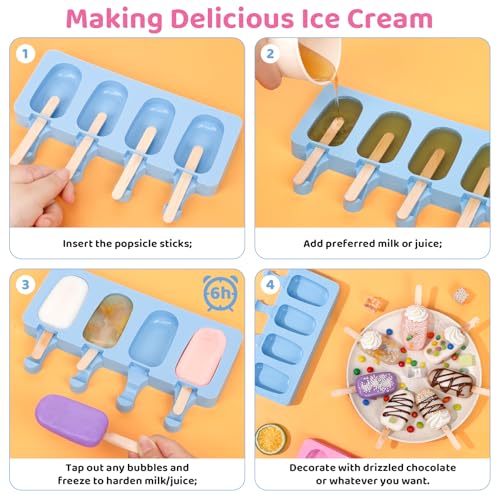 Popsicle Molds Set of 2 (Pink, Blue)