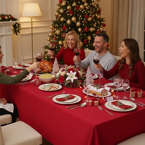 10 Pack Red Tablecloths for Rectangle Tables (Red / 54x108 In, 10 Pack)