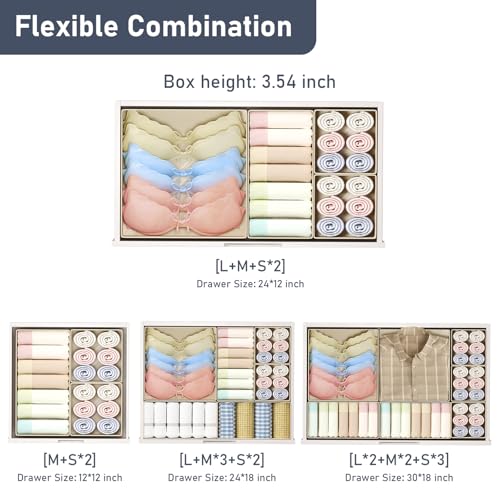 Drawer Organizer Clothes (Beige / 26 Pack)