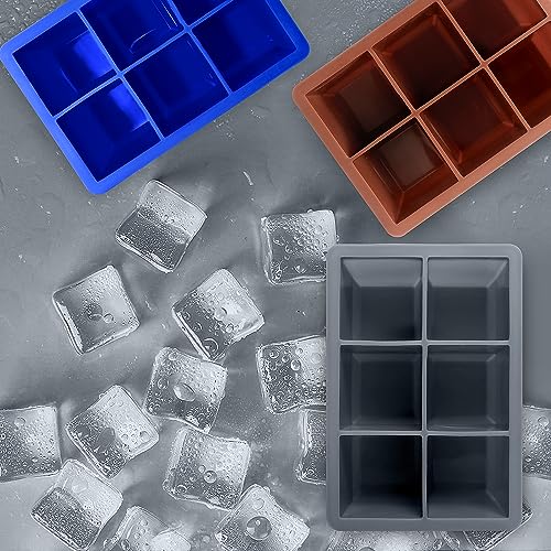 Silicone Ice Cube Trays 3 Pack (3 Count)