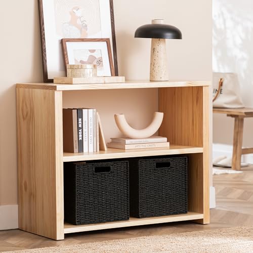 2 Pack Wicker Basket (Cube-2pack 11"×11"×10.5" / Black)