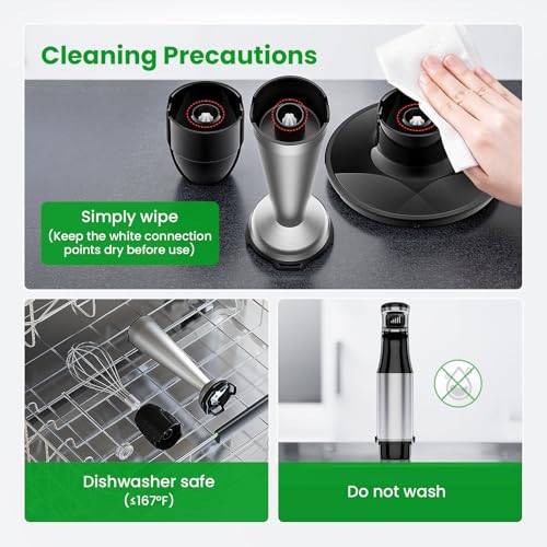 Immersion Blender Handheld Corded (Black / 5 in 1)