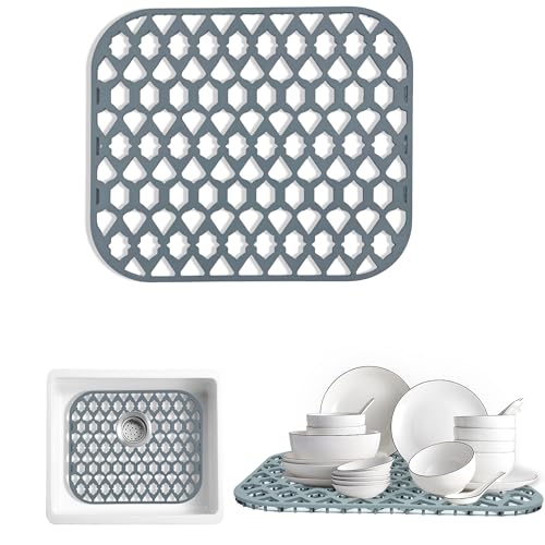 Silicone Kitchen Sink Protectors Mats (Gray (1 Pack))