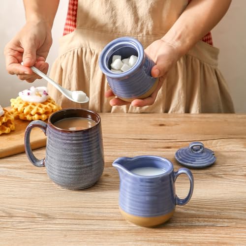 Sugar and Creamer Set with Lid Spoon