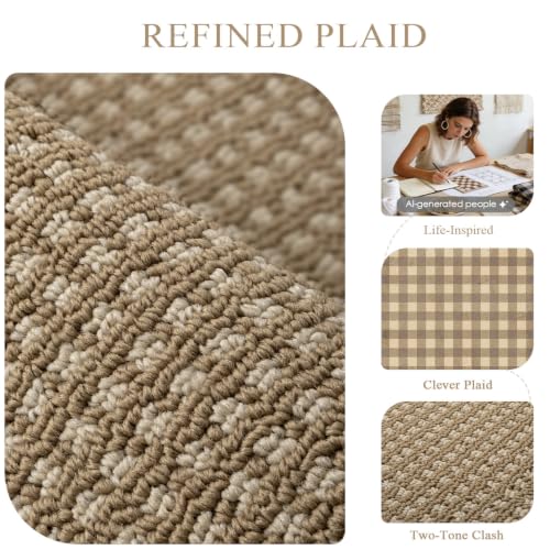 Waffle Door Mat Indoor Entrance (Beige Waffle / 32" x 20" (Rectangular))