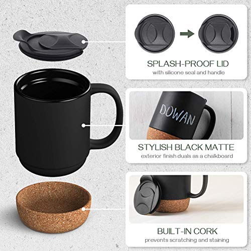 Coffee Mugs 15 oz Mug Set of 2 (Matte Grey / 15 fl oz (Set of 2))