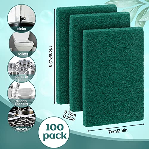 100 Pcs Heavy Duty Scouring Pads Bulk for Kitchen Dish