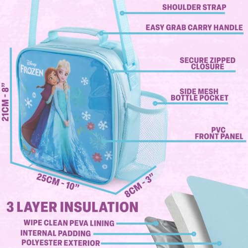 Disney Frozen Girls Lunch Box 3Pc Set (Light Blue Frozen)