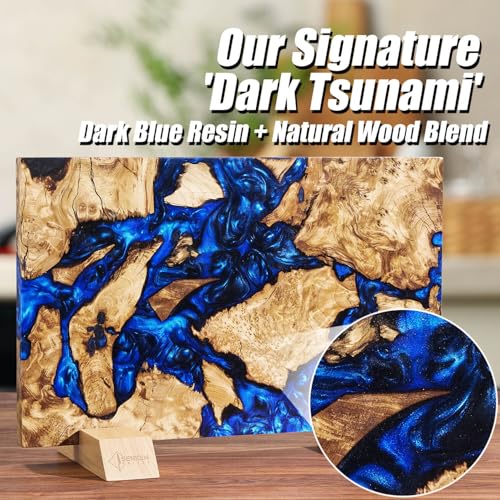 SENKEN "Dark Tsunami" Extra Large Magnetic Knife Block ("Dark Tsunami" Blue Resin Blend)