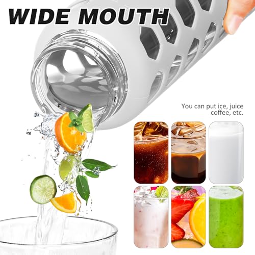 Glass Water Bottle (White / 24 Ounces)
