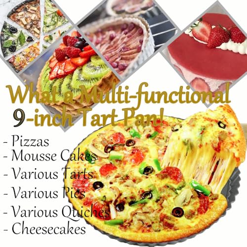 9 Inch Tart Pan with Removable Bottom (9 inch x 1.2 inch - 1 pack)