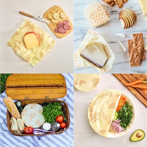 Beeswax Food Wraps (Honeycomb Medium 3 Pack / 3pk Medium)