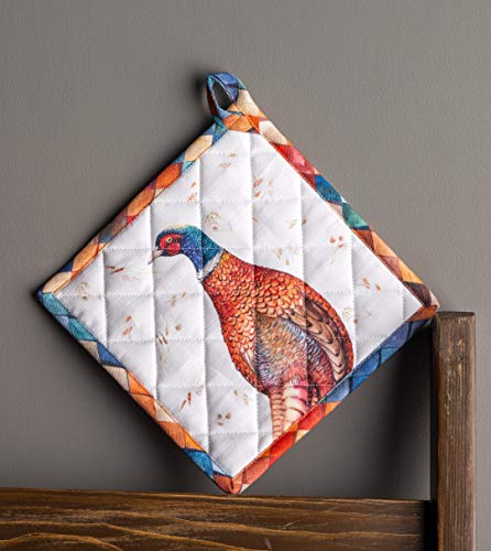 Pot Holders 100% Cotton Potholders (084 - Faisan D'automne / 8" x 8" (Pot Holder Pack of 1))