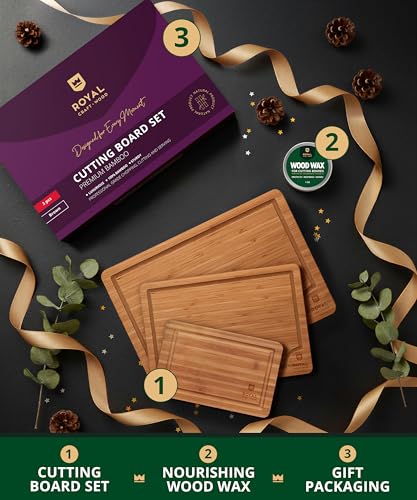 Wooden Cutting Boards for Kitchen Meal Prep & Serving (3-Piece (Gift_Set) / Brown)